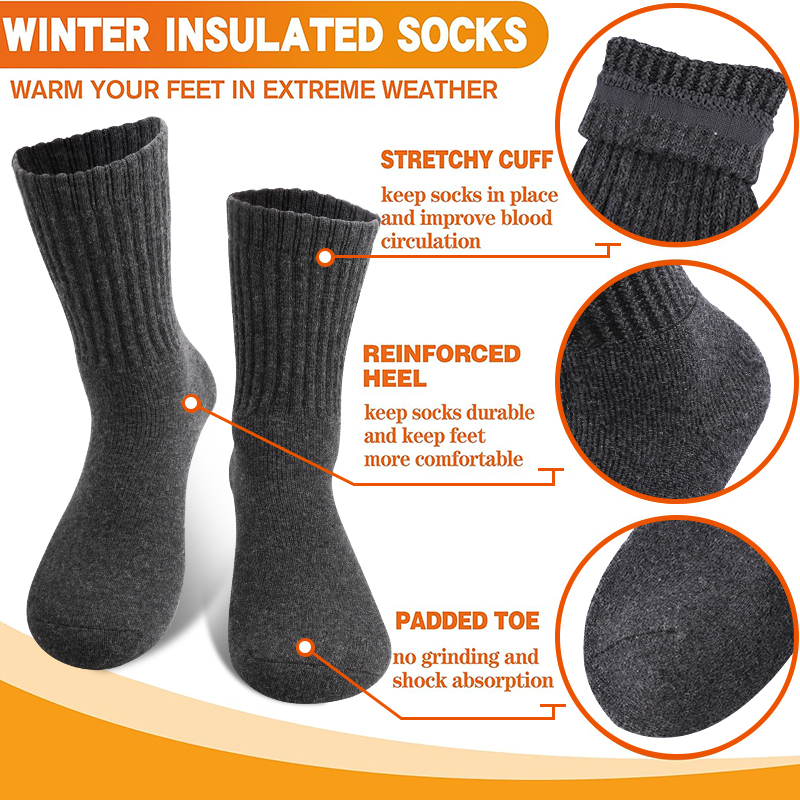 5Pairs Winter Men's Merino Woo - Wool Hiking Sock review and price